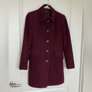United Colors of Benetton Wool Coat in Wine